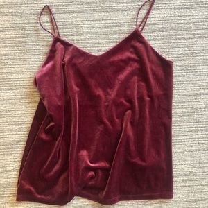 A New Day Deep Red Velvet Tank, Size M